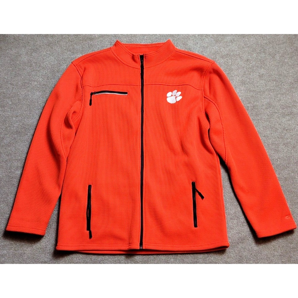 CLEMSON TIGERS MEN'S‎ COLOSSEUM FULL ZIP SHACKET SWEATSHIRT XL WAFFLE KNIT